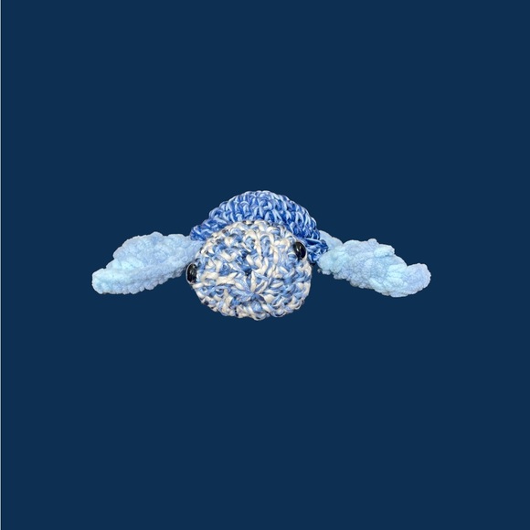 Mosaic Blue Turtle Crochet Desk Buddy - Picture 3 of 6